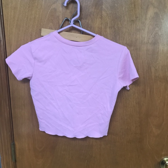 Dolls Kill Sugar Thrillz Pink Daddy's Lil Freak Short Sleeve Crop Top - Picture 2 of 3